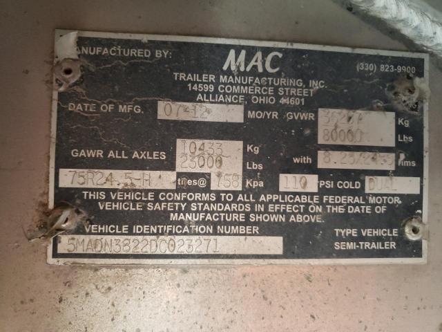 5MADN3822DC023271 - 2013 MAC DUMP TRAIL 银色 照片 10