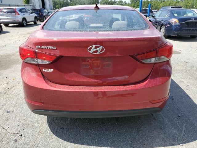 5NPDH4AE1GH692343 - 2016 HYUNDAI ELANTRA SE RED photo 6