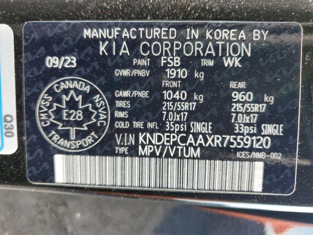 KNDEPCAAXR7559120 - 2024 KIA SELTOS LX BLACK photo 14