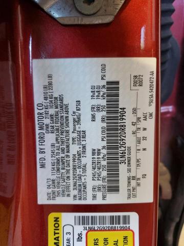 3LN6L2G92DR819904 - 2013 LINCOLN MKZ RED photo 12