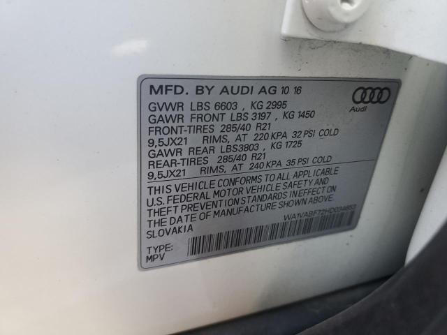 WA1VABF72HD034653 - 2017 AUDI Q7 PRESTIGE 白色 照片 13