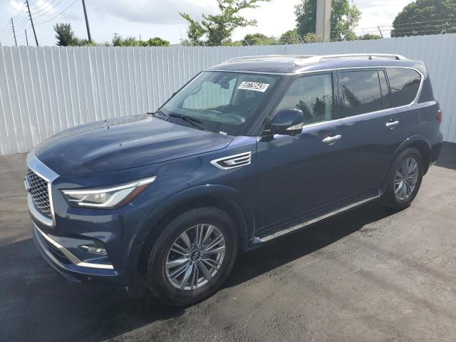 JN8AZ2AF2M9719944 - 2021 INFINITI QX80 LUXE BLUE photo 1