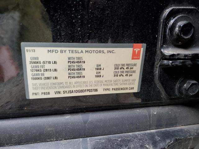 5YJSA1DG0DFP03706 - 2013 TESLA MODEL S 黑色 照片 12