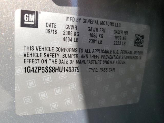 1G4ZP5SS8HU145379 - 2017 BUICK LACROSSE ESSENCE ნაცრისფერი ფოტო 12