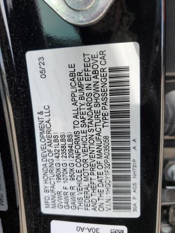 1HGCY1F32PA035058 - 2023 HONDA ACCORD EX BLACK photo 12