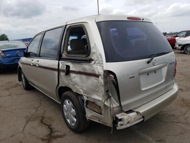 JM3LW28A830372783 - 2003 MAZDA MPV WAGON GOLD photo 2