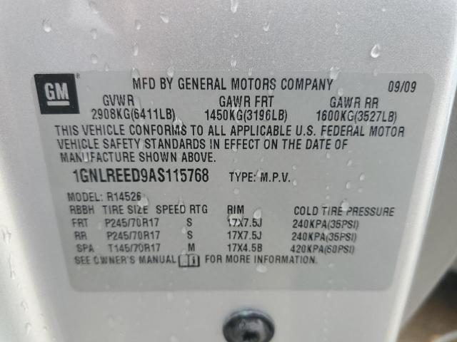 1GNLREED9AS115768 - 2010 CHEVROLET TRAVERSE LS SILVER photo 13
