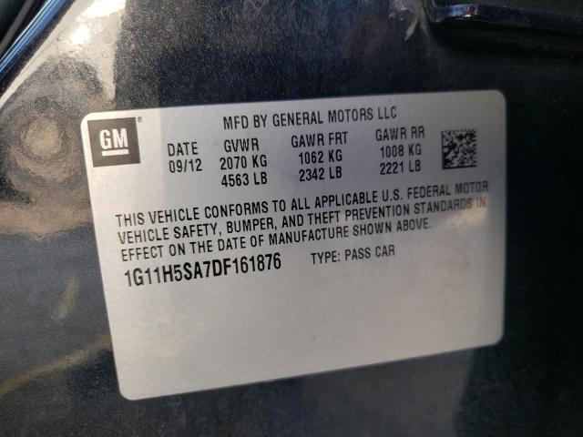 1G11H5SA7DF161876 - 2013 CHEVROLET MALIBU LTZ BLACK photo 12