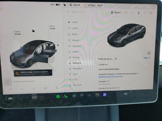 5YJ3E1EA0PF619862 - 2023 TESLA MODEL 3 ნაცრისფერი ფოტო 9