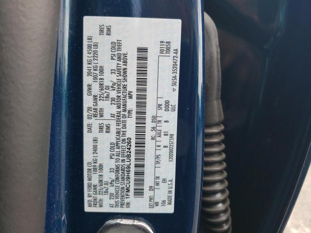 1FMCU9H69LUB24260 - 2020 FORD ESCAPE SEL BLUE photo 14