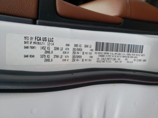 1C4RJFJM6FC711864 - 2015 JEEP GRAND CHER SUMMIT Ağ foto 10