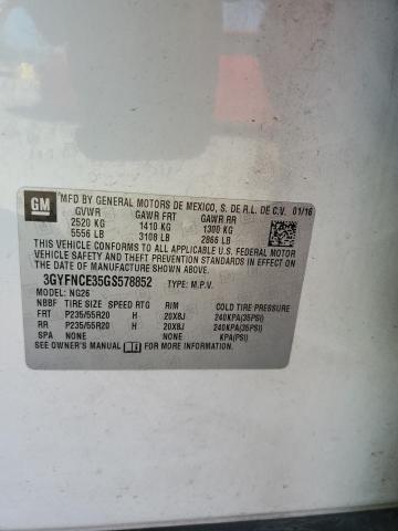 3GYFNCE35GS578852 - 2016 CADILLAC SRX PERFORMANCE COLLECTION Ақ фото 12