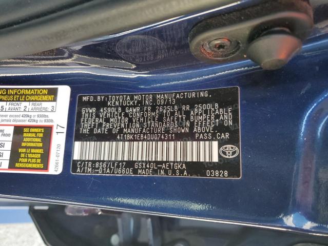 4T1BK1EB4DU074311 - 2013 TOYOTA AVALON BASE 蓝色 照片 13