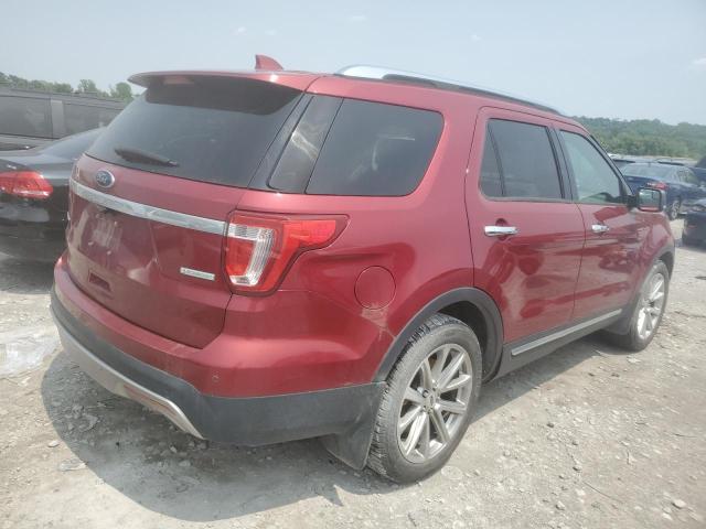 1FM5K7FH2HGA59605 - 2017 FORD EXPLORER LIMITED წითელი ფოტო 3