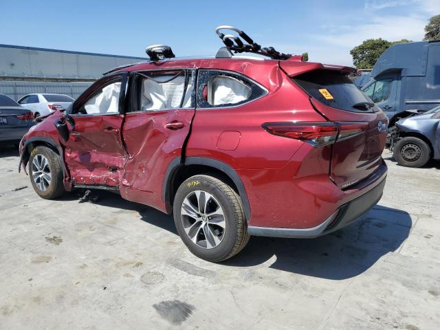 5TDHARAH3MS505123 - 2021 TOYOTA HIGHLANDER HYBRID XLE RED photo 2