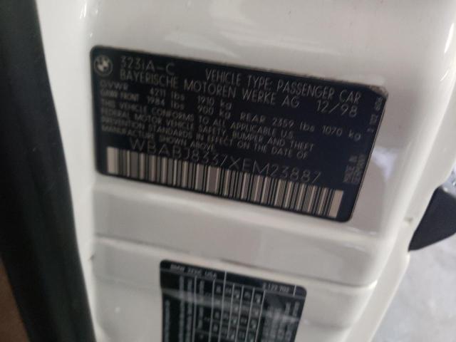 WBABJ8337XEM23887 - 1999 BMW 323 IC AUTOMATIC Blanco foto 12