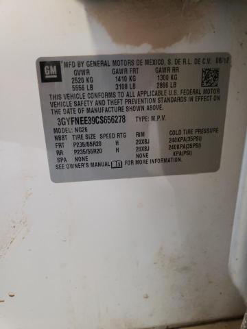 3GYFNEE39CS656278 - 2012 CADILLAC SRX PERFORMANCE COLLECTION თეთრი ფოტო 12