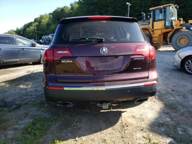 2HNYD2H62AH532580 - 2010 ACURA MDX TECHNOLOGY BURGUNDY photo 6