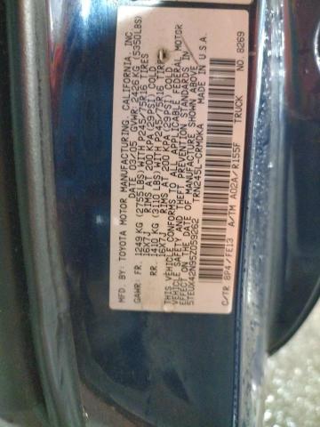 5TEUX42N95Z059262 - 2005 TOYOTA TACOMA ACCESS CAB ლურჯი ფოტო 12