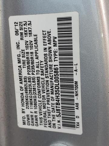 5J8TB4H35DL005861 - 2013 ACURA RDX SILVER photo 14