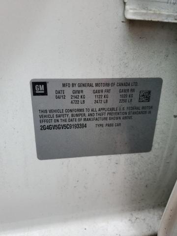 2G4GV5GV5C9193394 - 2012 BUICK REGAL GS Кремовый фото 13