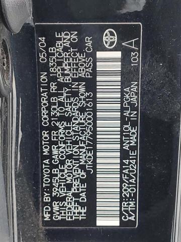 JTKDE177950001613 - 2005 TOYOTA SCION TC 黑色 照片 12