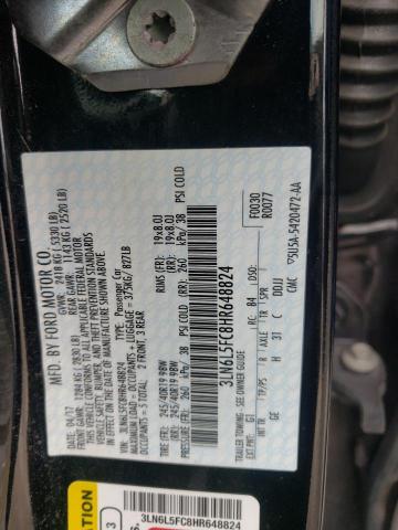 3LN6L5FC8HR648824 - 2017 LINCOLN MKZ RESERVE შავი ფოტო 12