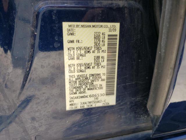 5N1AR1NN0AC606530 - 2010 NISSAN PATHFINDER S BLUE photo 14