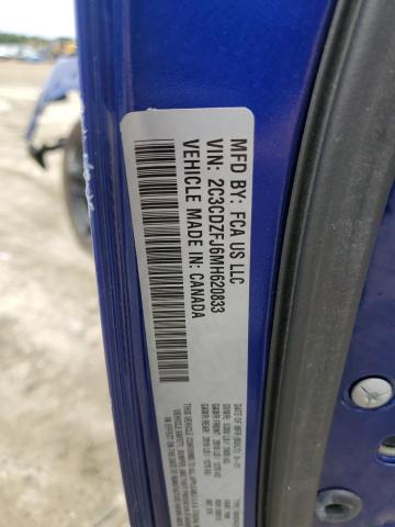 2C3CDZFJ6MH620833 - 2021 DODGE CHALLENGER R/T SCAT PACK BLUE photo 12