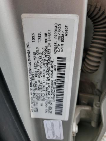 5TEGN92N42Z111621 - 2002 TOYOTA TACOMA DOUBLE CAB PRERUNNER SILVER photo 12