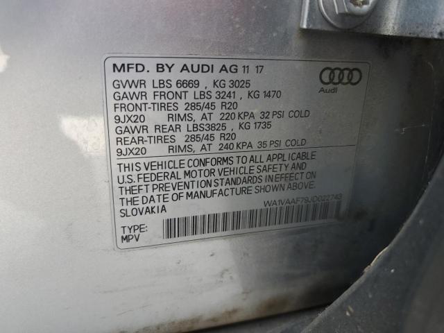 WA1VAAF79JD022743 - 2018 AUDI Q7 PRESTIGE 银色 照片 13