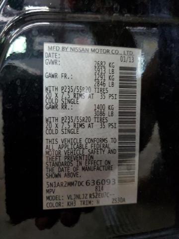 5N1AR2MM7DC636093 - 2013 NISSAN PATHFINDER S BLACK photo 14