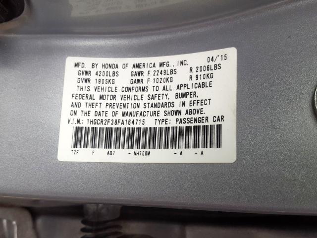 1HGCR2F38FA164715 - 2015 HONDA ACCORD LX  photo 10