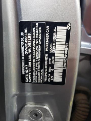 SJKCH5CR8HA039791 - 2017 INFINITI QX30 BASE ვერცხლისფერი ფოტო 13