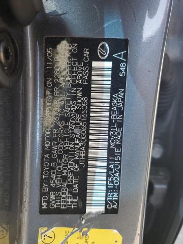 JTHBA30G065165058 - 2006 LEXUS ES 330 GRAY photo 12