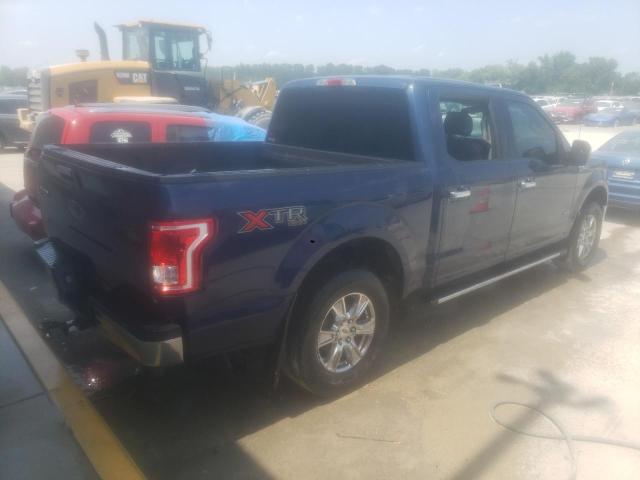 1FTEW1EP4FFC42263 - 2015 FORD F150 SUPERCREW BLUE photo 3