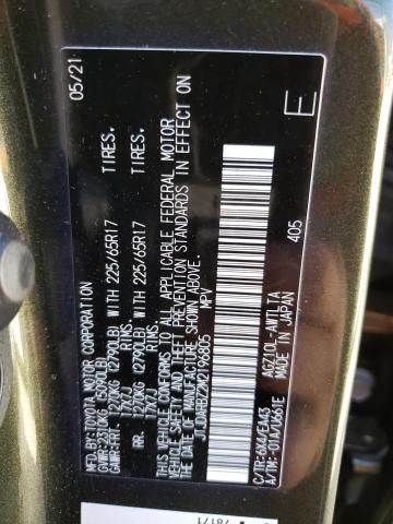 JTJDARBZ2M2196805 - 2021 LEXUS NX 300 BASE Yaşıl foto 12