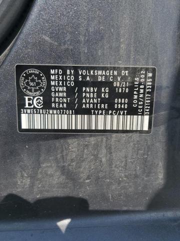 3VWE57BU2MM077081 - 2021 VOLKSWAGEN JETTA SEL Boz foto 12