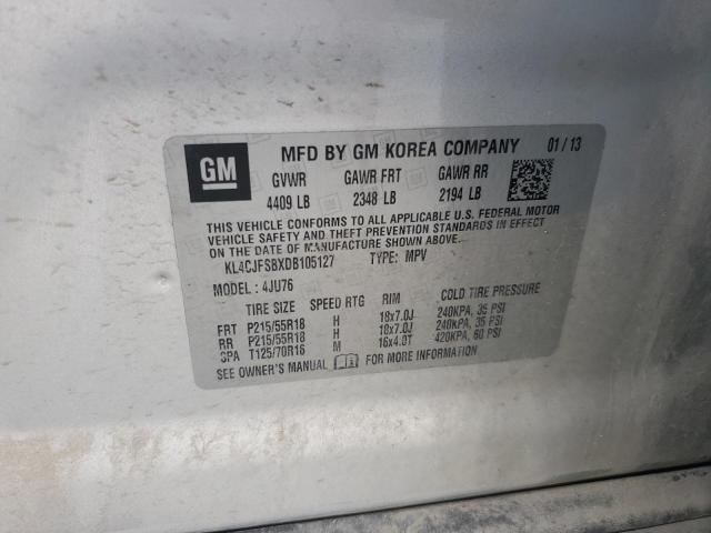 KL4CJFSBXDB105127 - 2013 BUICK ENCORE CONVENIENCE 银色 照片 12