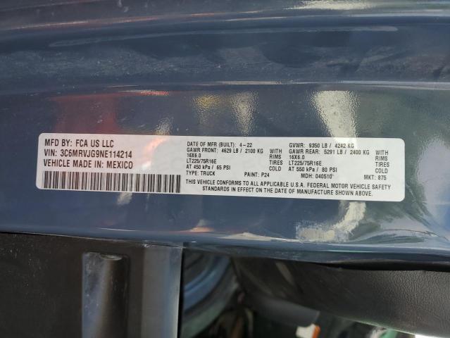 3C6MRVJG9NE114214 - 2022 RAM PROMASTER 3500 HIGH ლურჯი ფოტო 13