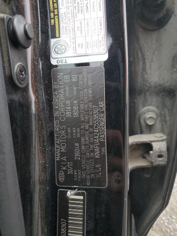 KNAFU4A24C5538307 - 2012 KIA FORTE EX შავი ფოტო 12