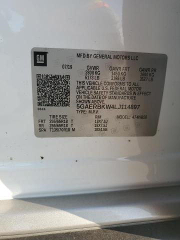 5GAERBKW4LJ114897 - 2020 BUICK ENCLAVE ESSENCE თეთრი ფოტო 12