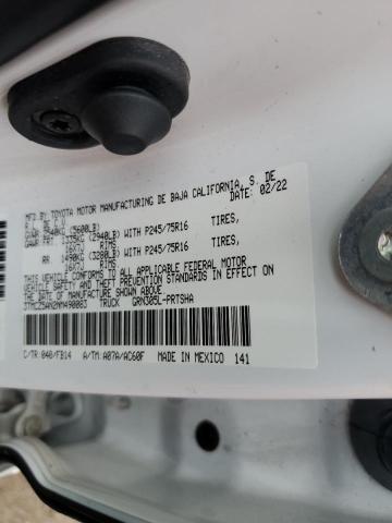 3TMCZ5AN2NM490083 - 2022 TOYOTA TACOMA DOUBLE CAB Weiß Foto 12