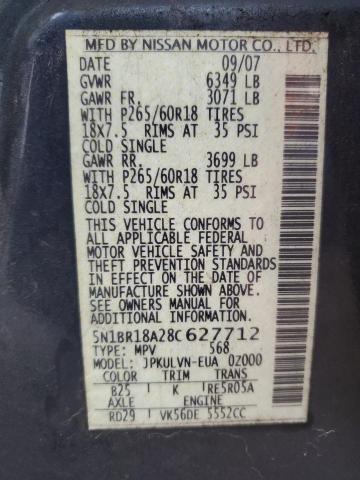 5N1BR18A28C627712 - 2008 NISSAN PATHFINDER LE BLUE photo 13