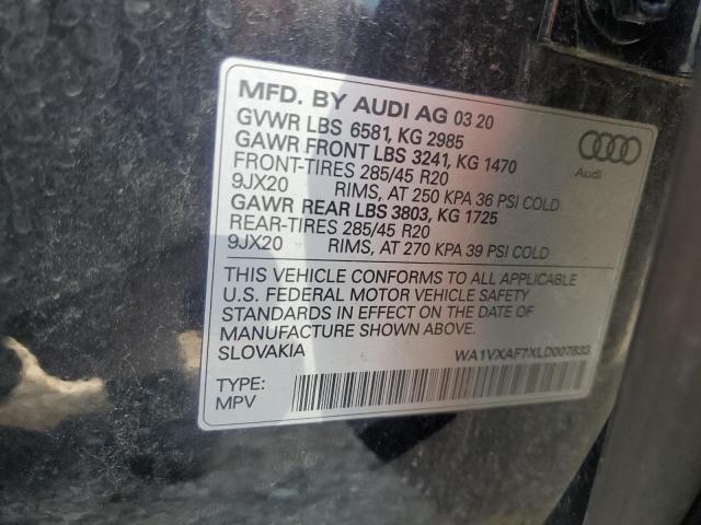 WA1VXAF7XLD007833 - 2020 AUDI Q7 PRESTIGE BLACK photo 12