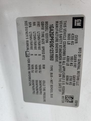 1GAZGPFG9G1237860 - 2016 CHEVROLET EXPRESS G3 LT WHITE photo 13