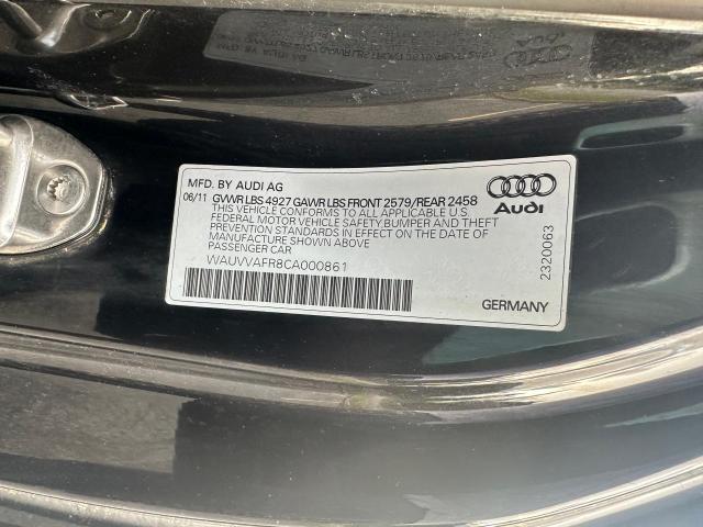 WAUVVAFR8CA000861 - 2012 AUDI S5 PRESTIGE BLACK photo 10