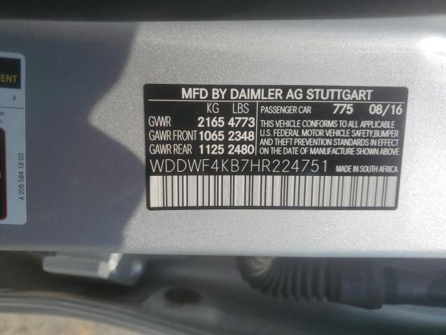 WDDWF4KB7HR224751 - 2017 MERCEDES-BENZ C 300 4MATIC SILVER photo 13