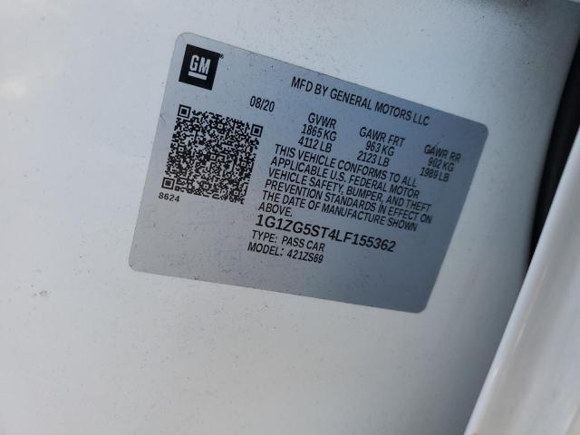 1G1ZG5ST4LF155362 - 2020 CHEVROLET MALIBU RS WHITE photo 13