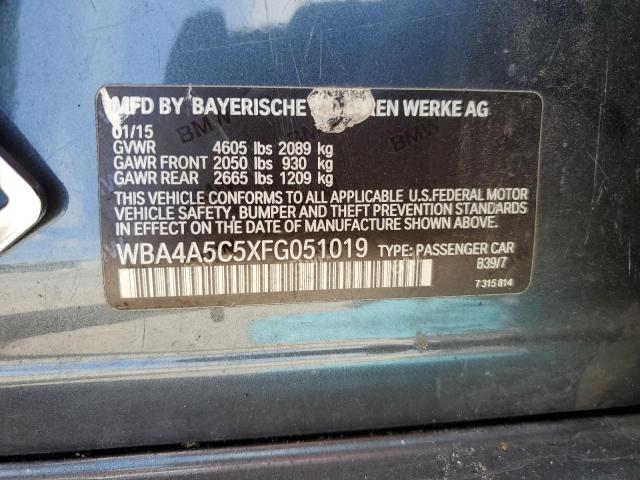 WBA4A5C5XFG051019 - 2015 BMW 428 I GRAN COUPE GRAY photo 10